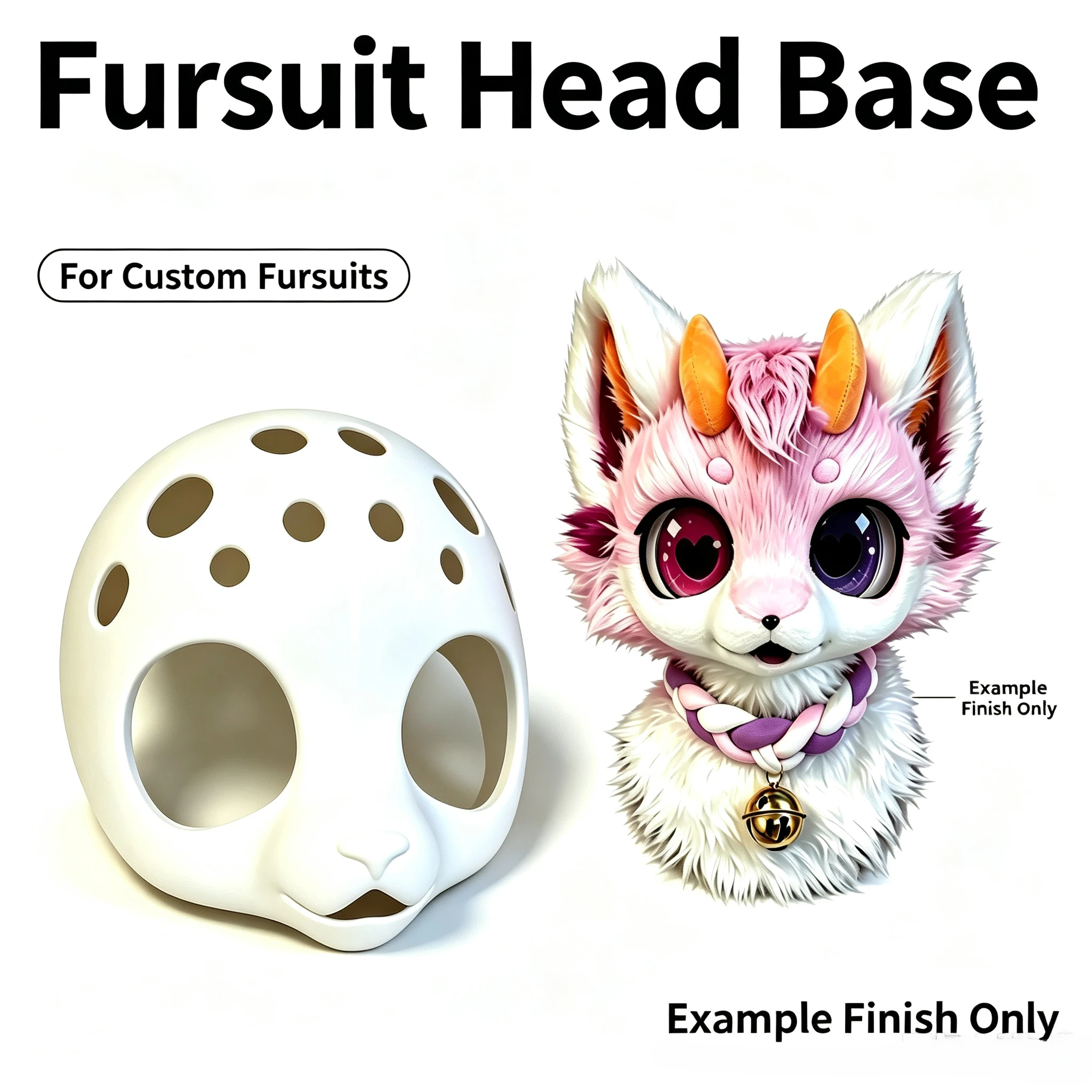 3D Printing Kemono Base Mask Cute Skull Short Kiss Cat Beast Skull DIY Accessories