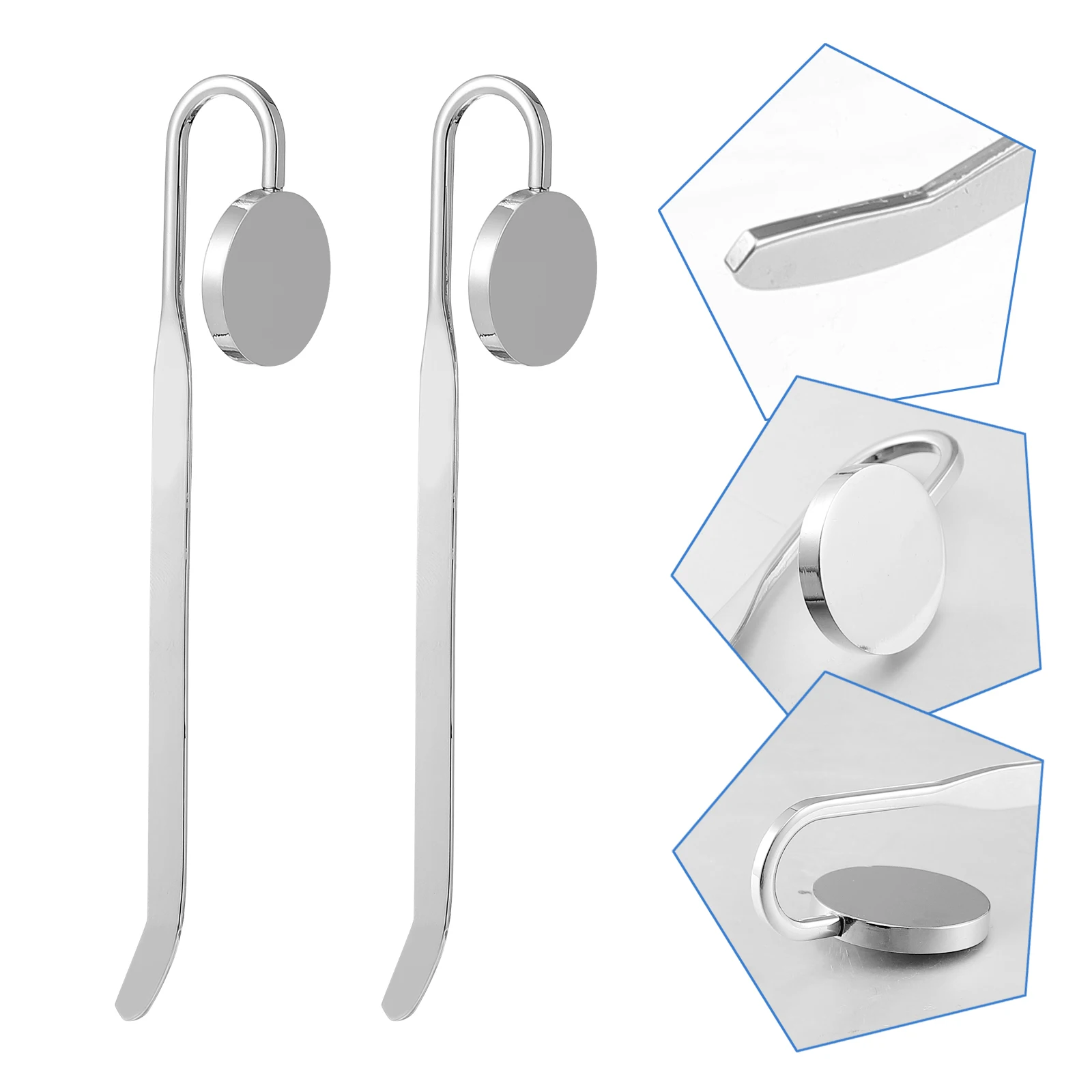 2 Pcs Metal Bookmark Charm Swan Neck Page Marker Markers Alloy DIY Craft Bookmarks