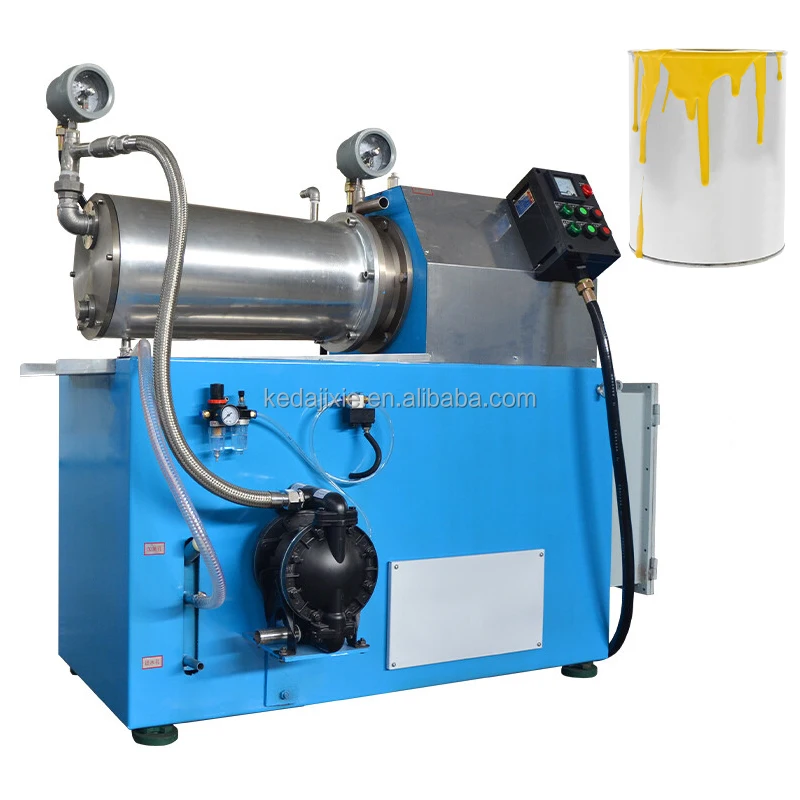 Wet Grinding Micron Paint Color Horizontal Sand Mill Bead Mill Motor Pump Ceramic Hard Alloy Pins No Metal Pollution High