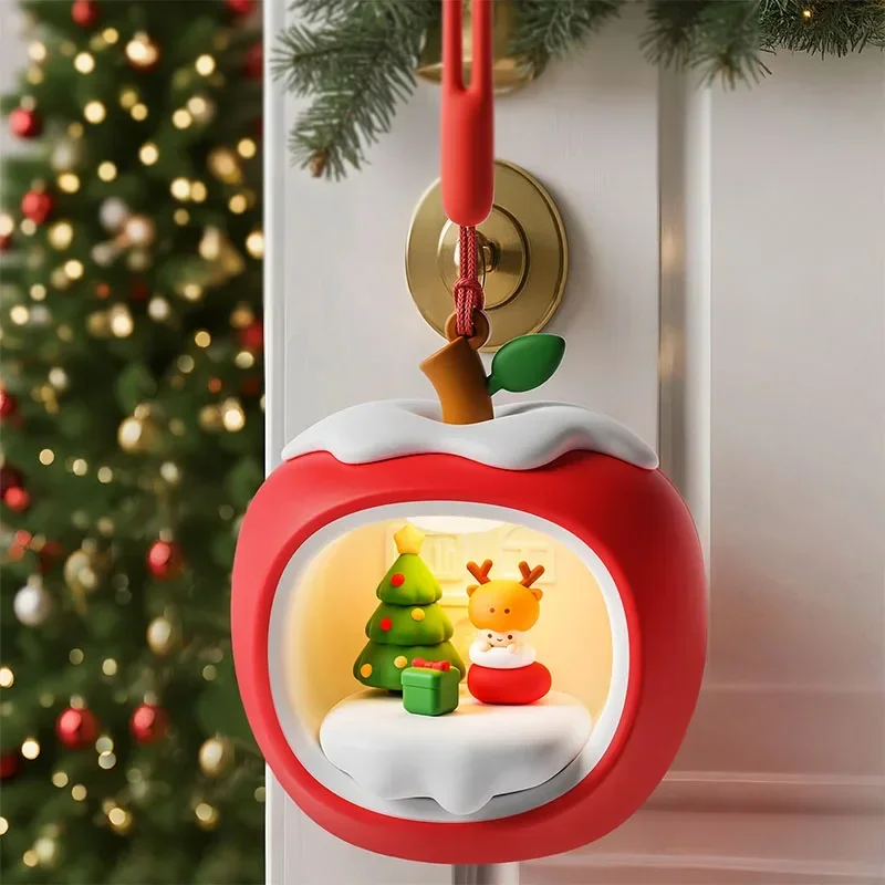 Рождественский светодиодный настольный декор, лампа в форме яблока, светодиодный ночник с регулируемой яркостью, подвесной перезаряжаемый светильник для спальни, детский подарок, украшения, освещение