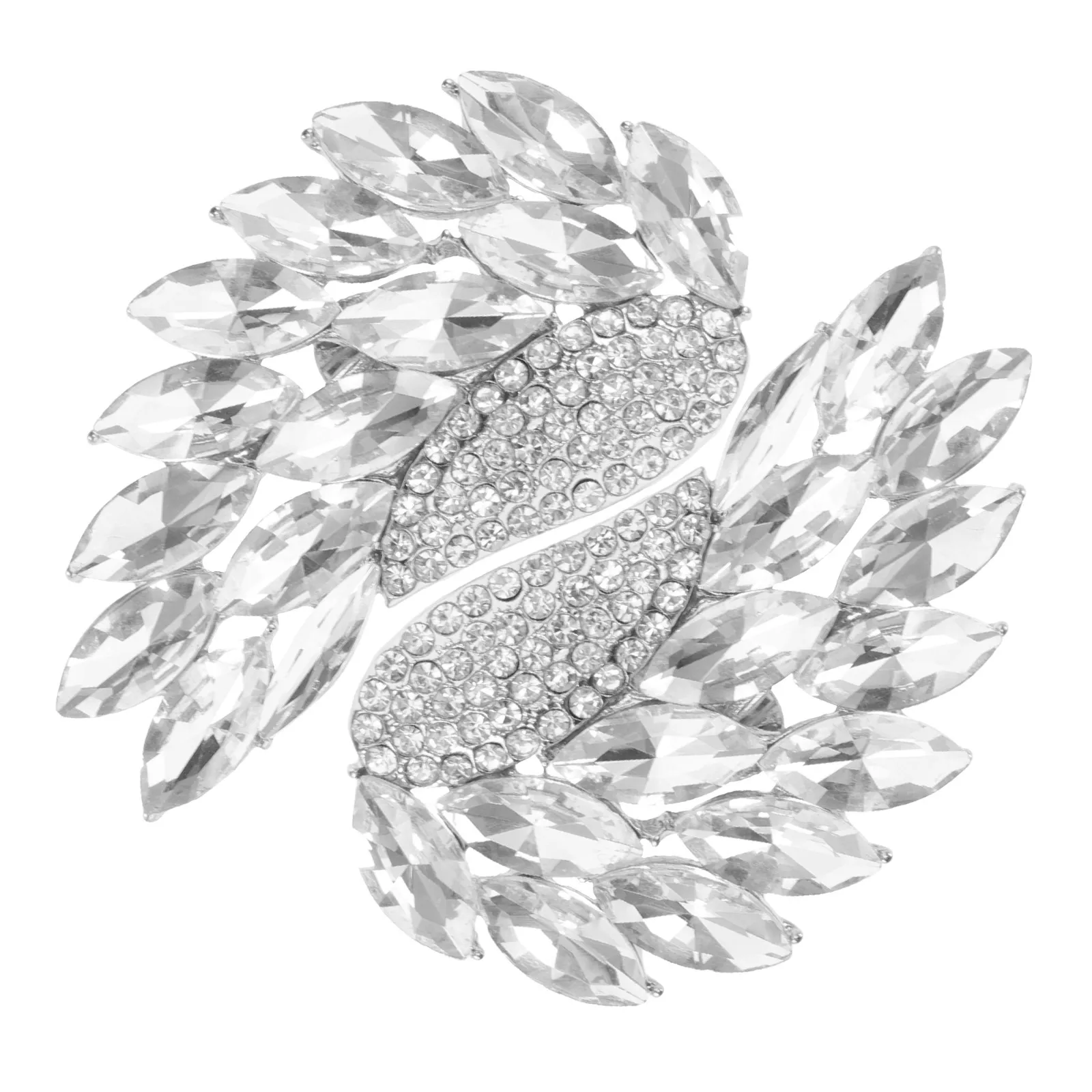 2Pcs Sparkling Rhinestone Wing Shoe Clips Crystal Shoe Buckle for High Heels Flats DIY Wedding Accessories Swan Pins