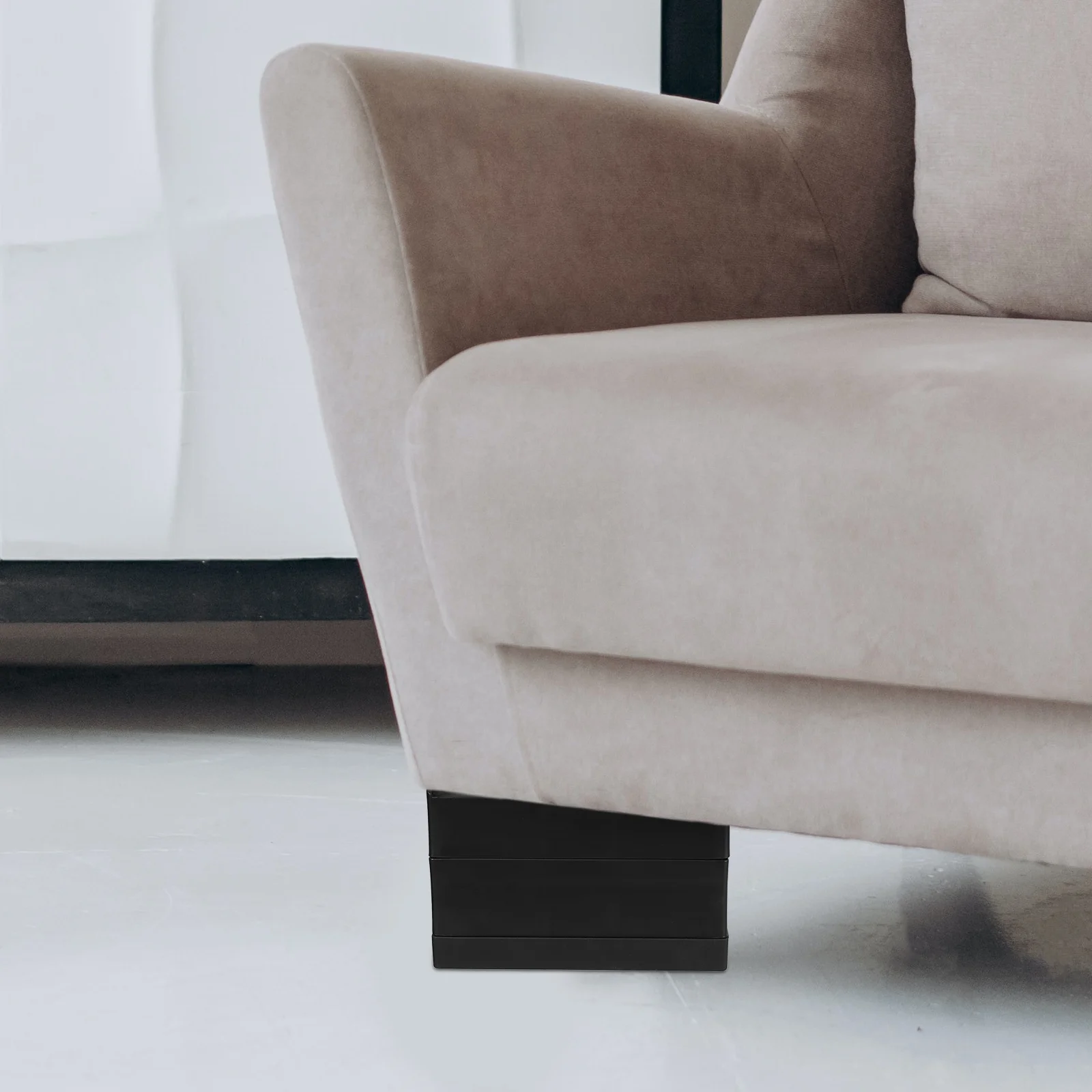 

4pcs Rubber Bed Leg Risers Heavy Duty Furniture Lift Blocks For Sofa Table Chair Height Extenders Stackable Base Elevation