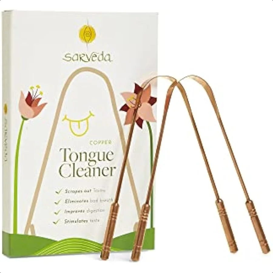 

Ayurvedic Copper Tongue Cleaner Tongue Scraper for Healthy Oral Health Suitable for Adults and Pack of 2