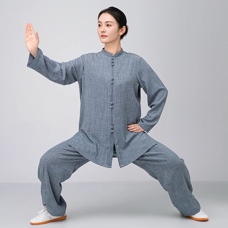 2025 Premium Linen Cotton Tai Chi Suit, New Unisex Tang Suit Style Uniform for Spring/Summer Baduanjin Practice