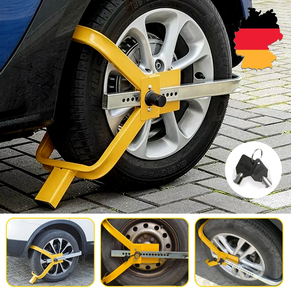 Serrure de pneu antivol de voiture, Portable et pliable, à trois broches, serrure de roue de remorque en acier pour véhicule, voiture, camion, remorque RV