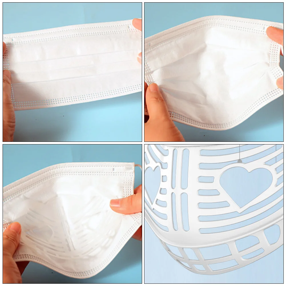 10 pcs Mask Bracket 3D Reusable Waterproof Lipstick Protection Stand For Face Mask Inner Support Durable Pe Material