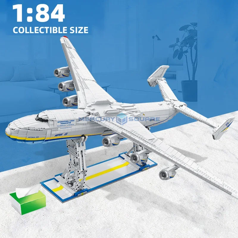 An-225 1:84 Plane MOC 57014 Transport Aircraft Model Bricks Civil Aviation Large Airliner High Tech Building Blocks Toy for Gift