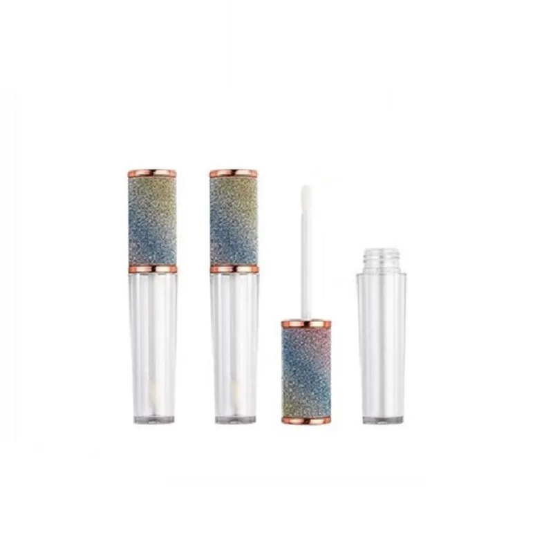 10pcs 30pcs Empty Clear Lipglaze Oil Bottle Cosmetic Packaging Refill Containers Rainbow Color Lid 6ml Lip Gloss Tube With Wand