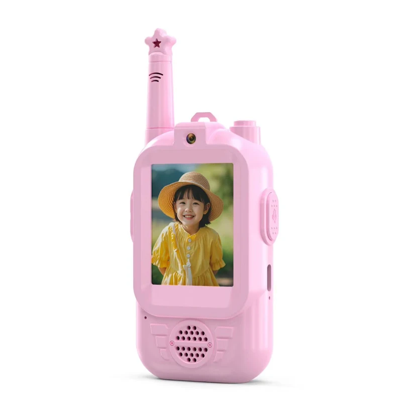 NEW Kids Video Walkie Talkie Pair Rechargeable Children Indoor Outdoor Toys Age 3-12 for Camping Travel Birthday New Year Gifts