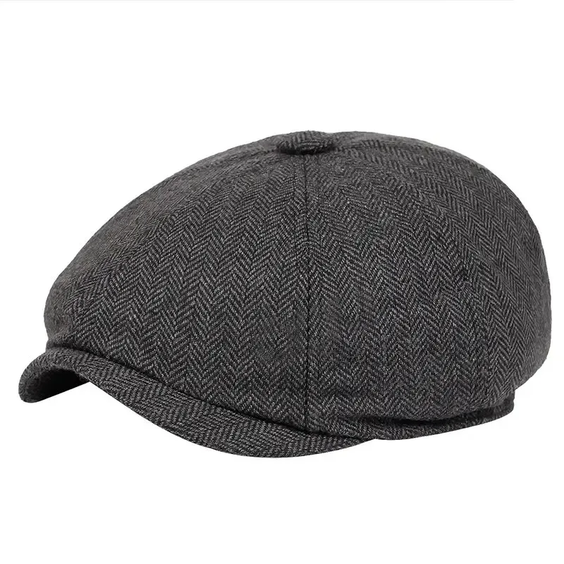 Retro Newsboy Caps Men British Painters Hats Autumn Winter Berets Herringbone Flat Cap Hip Hop Berets