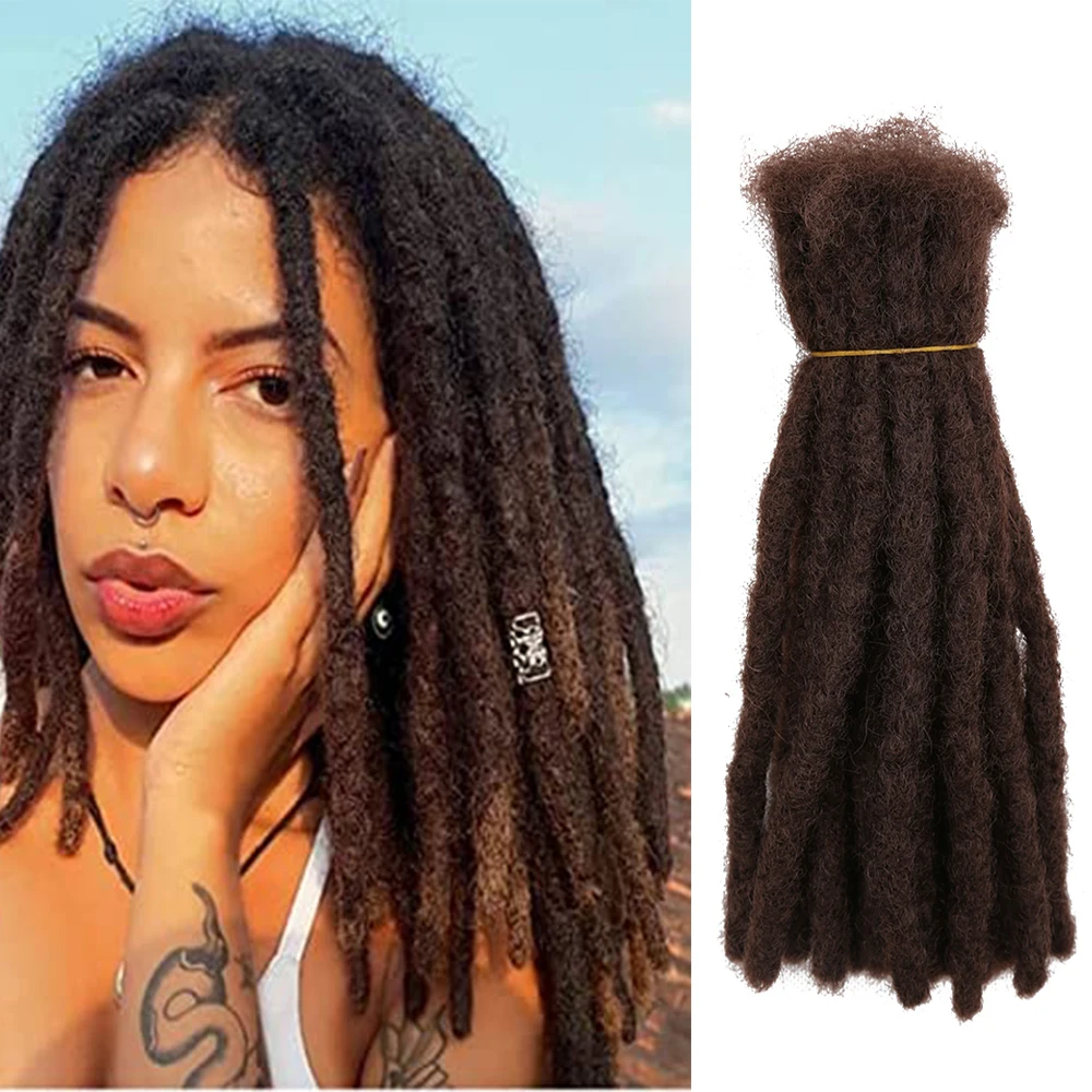 Extensiones de pelo sintético para mujer o hombre, extensiones de pelo sintético de ganchillo, hecho a mano, trenzas suaves negras