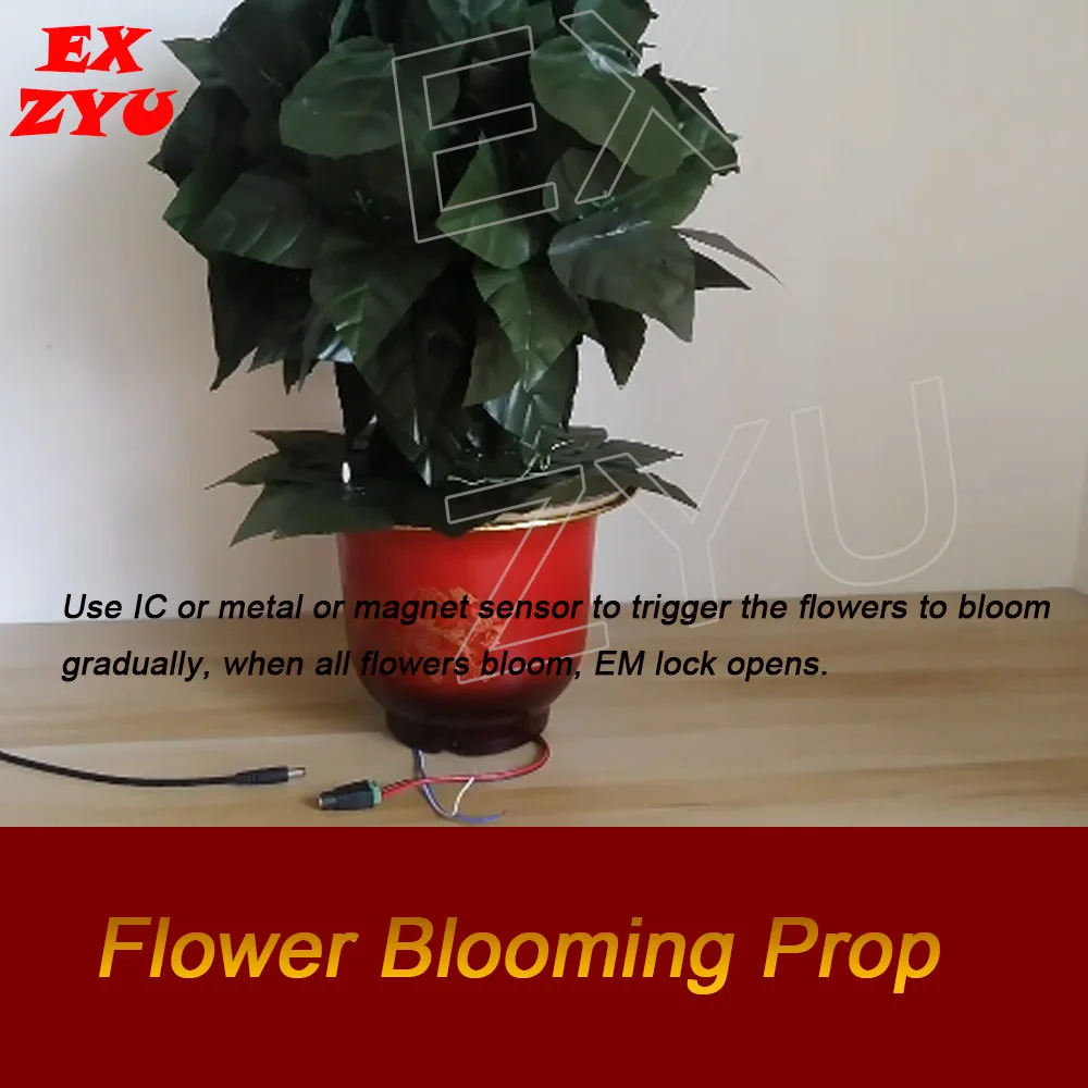 دعامة الزهور المزهرة تستخدم كائنًا معدنيًا أو مغناطيسيًا لتشغيل زهرة تتفتح وفتح غرفة الغرفة حسب الطلب