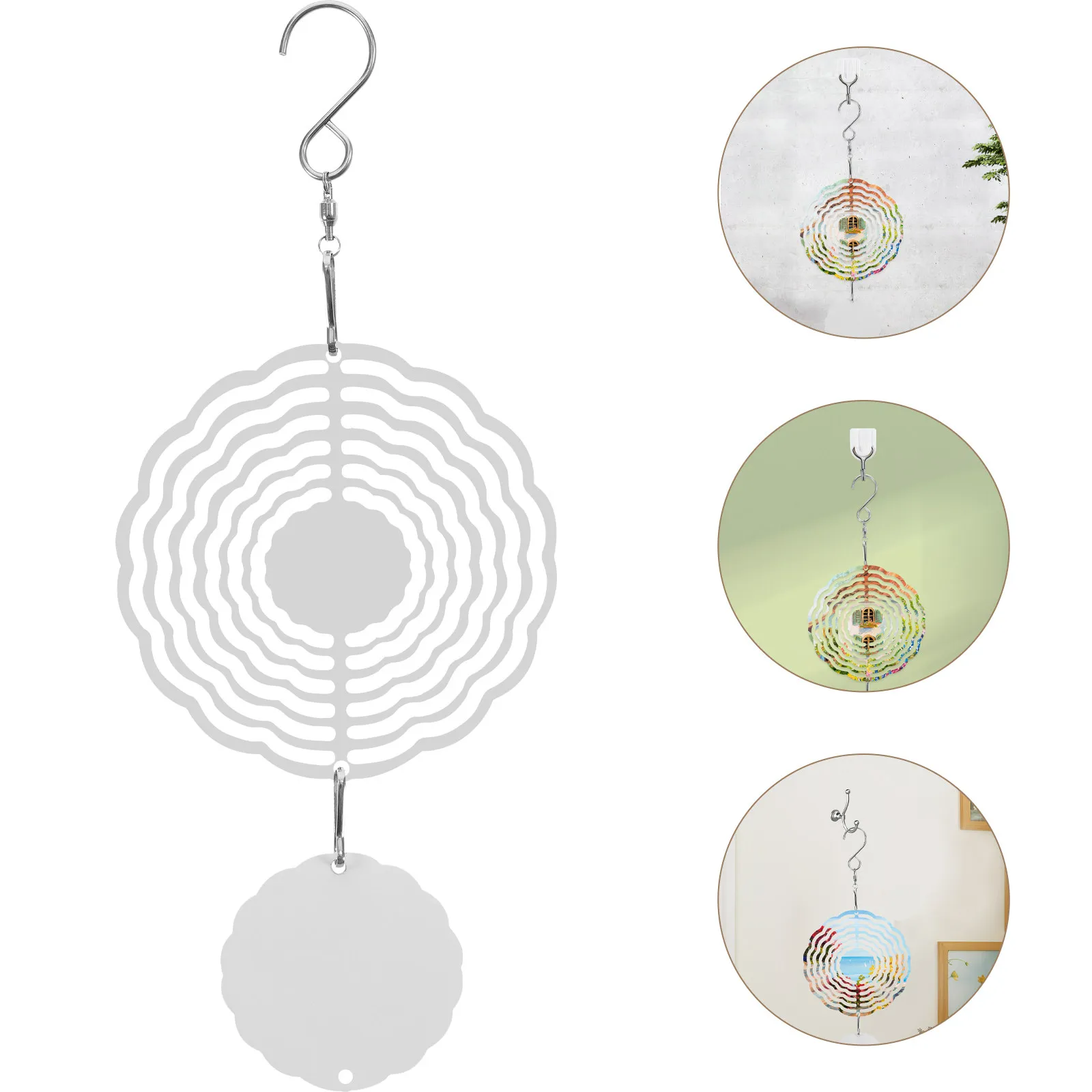Aluminum Wind Spinner Sublimation Blank for Yard Garden Decor Hanging Craft DIY Outdoor Chimes Perfect Gift Idea