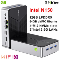 GMKtec G9 NAS Mini PC Intel N150 4-Bay M.2 NVMe Slots Firewall Computer 12G LPDDR5 64GB eMMC Ubuntu 2x2.5G Homelab Server WiFi6