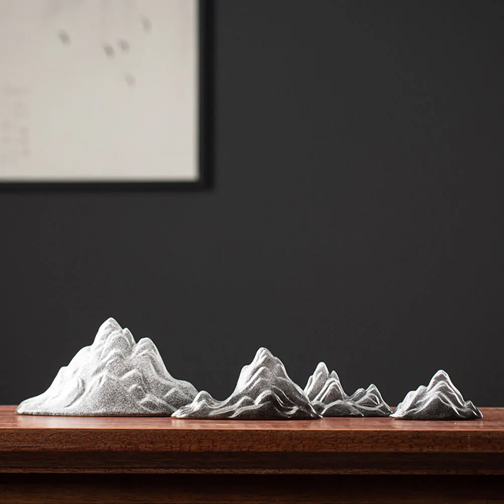 

4Pcs Ceramic Mountain Ornaments Premium Material Home Decors Creative Decorative Adornments for Office Living Room
