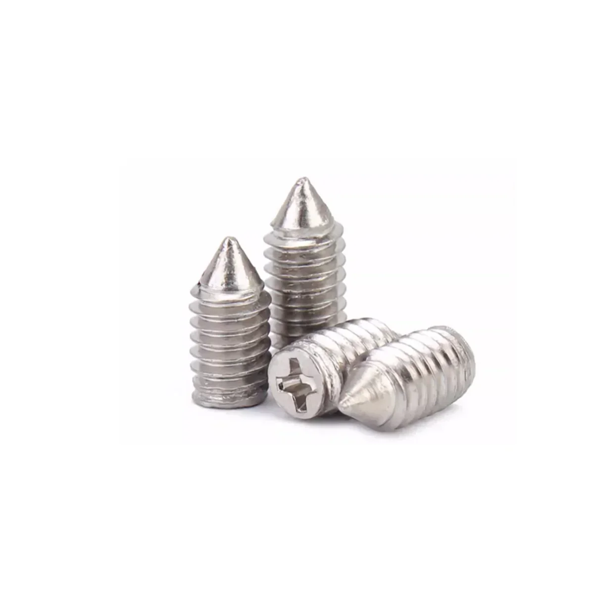 304 Stainless Steel Cross Pointed Head Fixing Screw / Headless Bolt M2M2.5M3M4