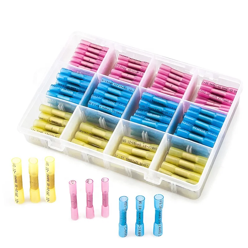 

Waterproof Insulated Solder Sealed Pipe Wire Connector Kit Tinned Copper Cable Heat Shrinkable Butt Terminals