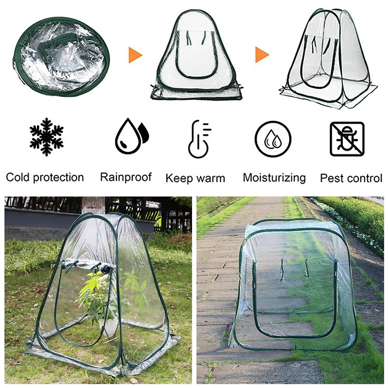 Garden Cover Seedling Plant Protection Cover Plant Winter Garden Greenhouse Mini Sunroom Balcony Home Transparent Foldable