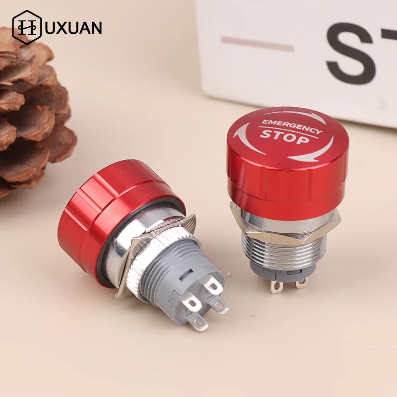 

Новинка! 16/19/22 мм 1НО1НЗ Металлические кнопки аварийной остановки с самоблокировкой, ультракороткие, водонепроницаемые, для экстренного отключения питания