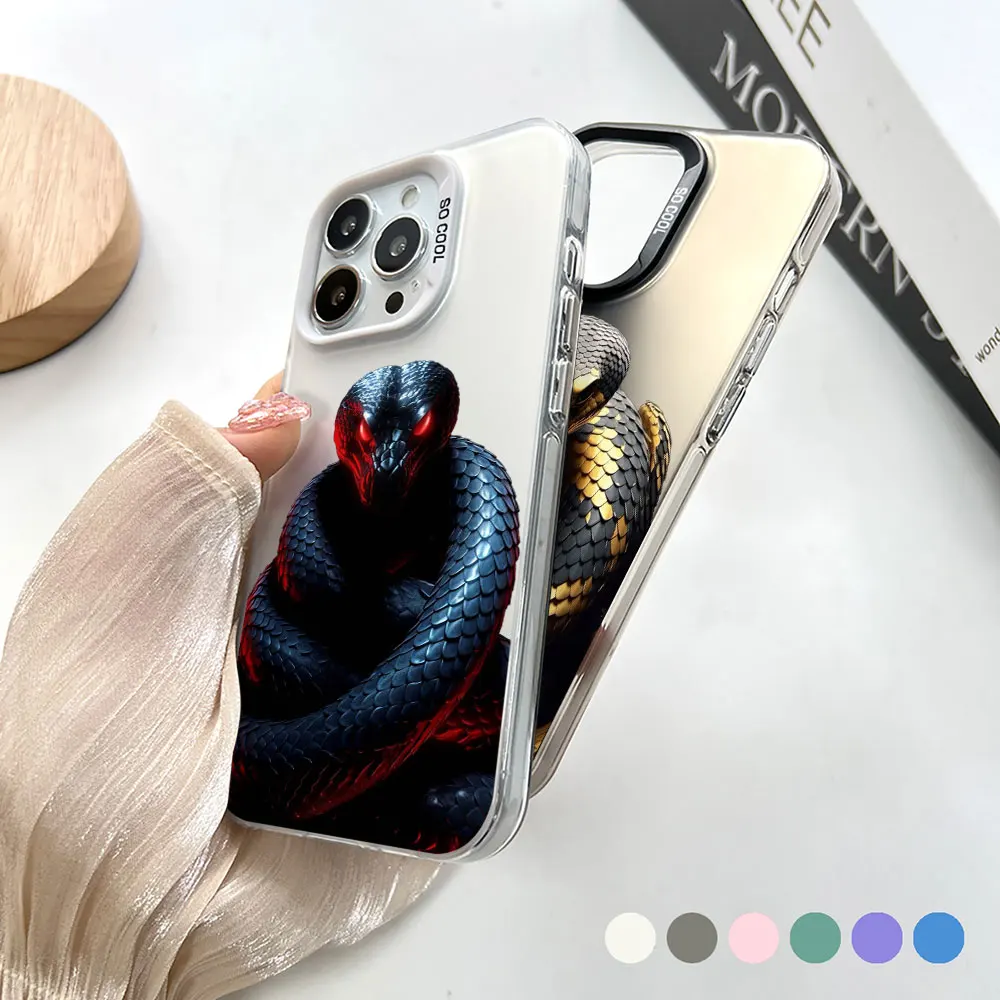 Golden Black Mamba Snake Animal Phone Case For OPPO Reno 10 8T 7 7Z 6 5 A98 A94 A78 A76 A74 A58 A57 A55 A38 A37 A31 A17 5G Cover