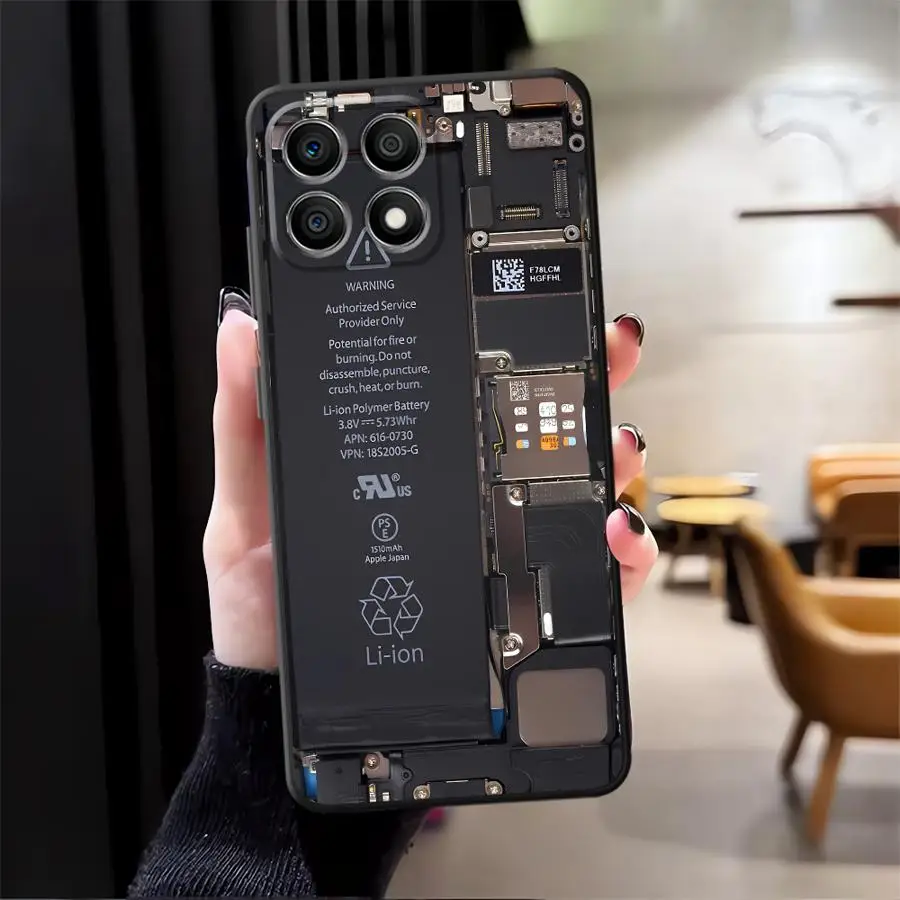 Soft Back Phone Cover Case for Honor X7a 8X 70 90 Lite X9c X8 X9a X9 X7 Circuit Board Pattern