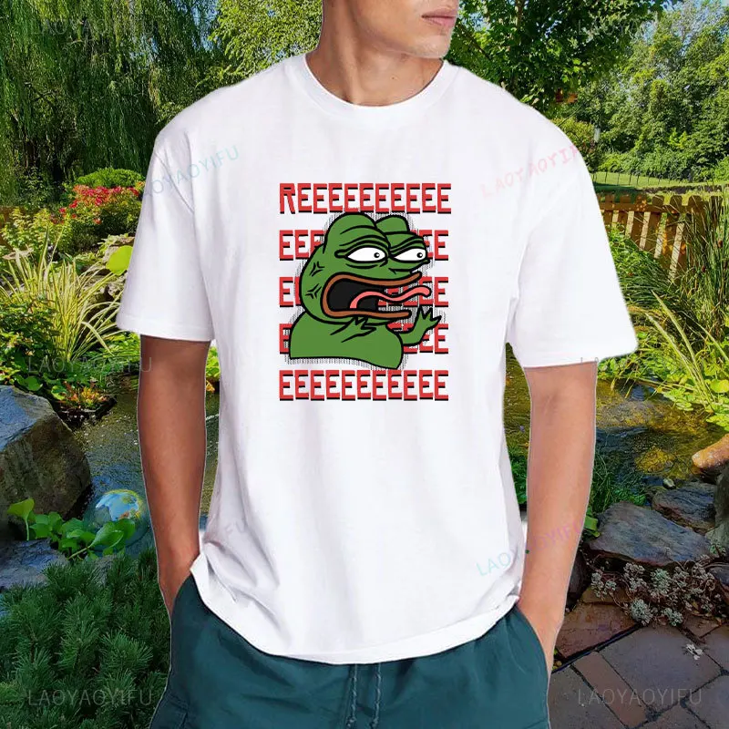 Fashion Humor New Pepe Frog Printed T-shirt Street Punk Cool Men Casual Short Sleeves Summer Casual Women Cotton T Shirt