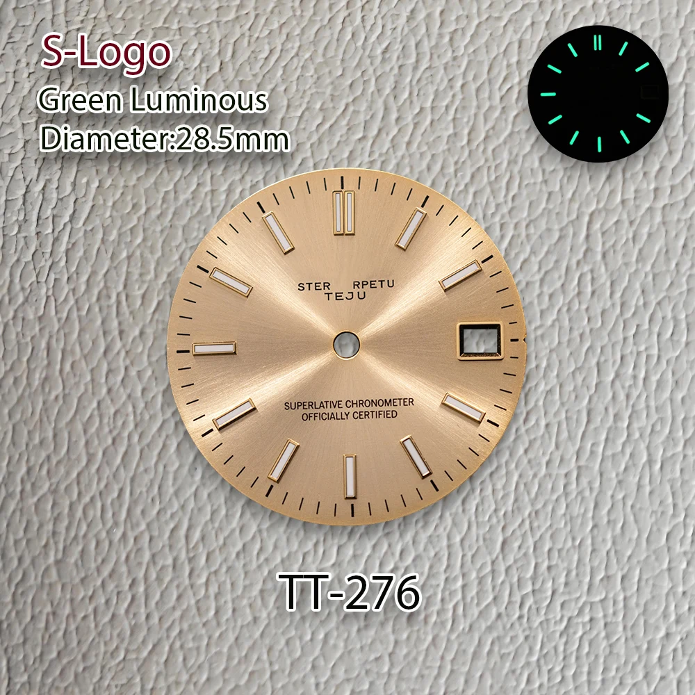 28.5 مللي متر S شعار Sunray سجل NH35 الطلب صالح NH36/4R اليابان حركة الأخضر مضيئة أو الجليد الأزرق مضيئة ساعة تعديل الملحقات