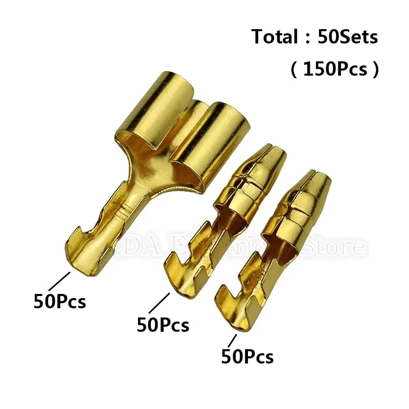 

50Sets One Female and Two Male 4.0 Bullet Crimp Terminal Electrical Wire Connector Diameter Male Female 1:2 Transparent Sheath