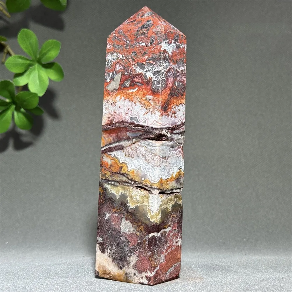 

Natural Mexican Agate Crystal Column Energy Healing Reiki Mineral Collection Meditation Witchcraft Home Decoration