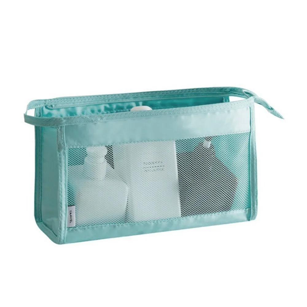 Washable Zipper Cosmetic Bag Handheld Large Capacity Mesh Package Hanging Multi-functional Toiletry Bag Travel