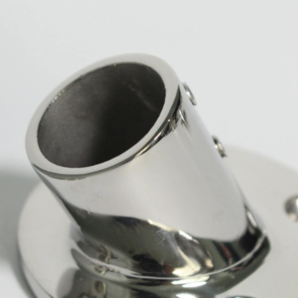 Marine Stainless Steel 60 Degree 22Mm 7/8 Inch Tube Round Base Hand Rail Railing Fitting Rowing Yachts Accessories-A14Z