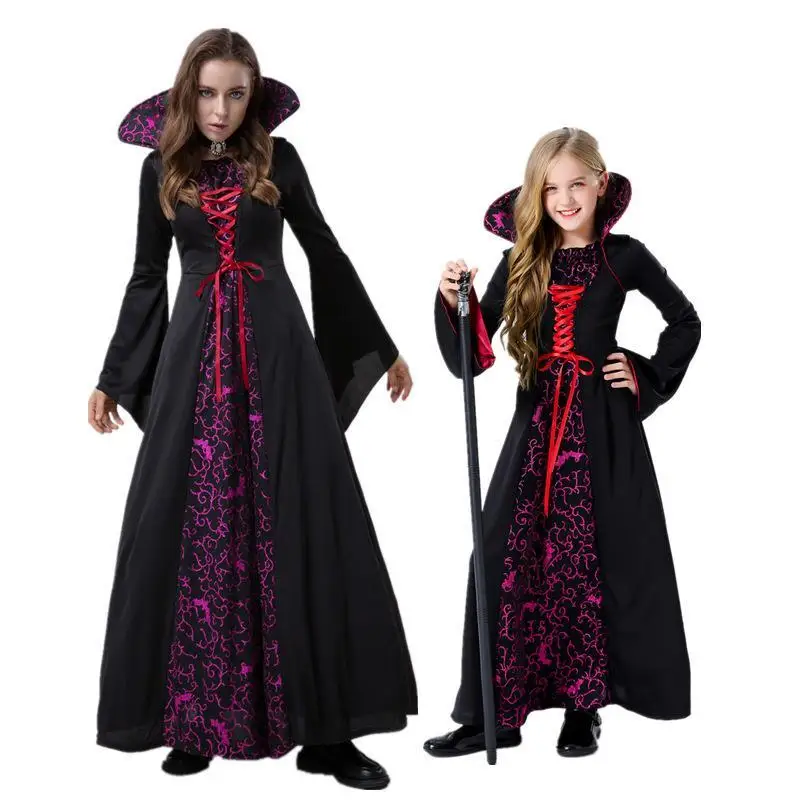 

loween Devil Court Queen Witch Stage Costume Dr Role-plang Dr Women's Wedding Dr PU Material