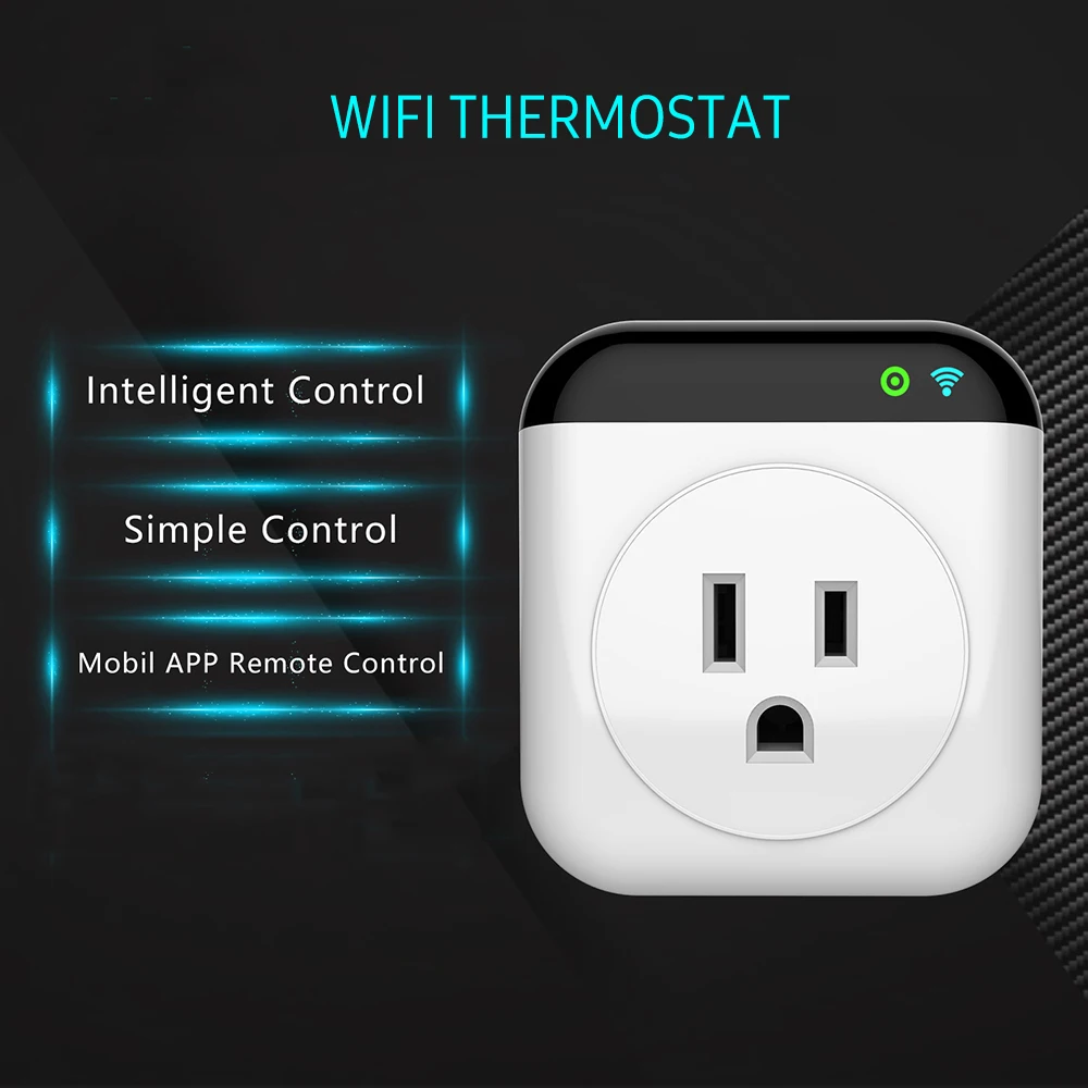 Inteligentny termostat Wi-Fi wtyczka regulator temperatury wylotu 10A aplikacja sterowanie głosem przełącznik elektryczny do ogrzewania urządzeń chłodzących