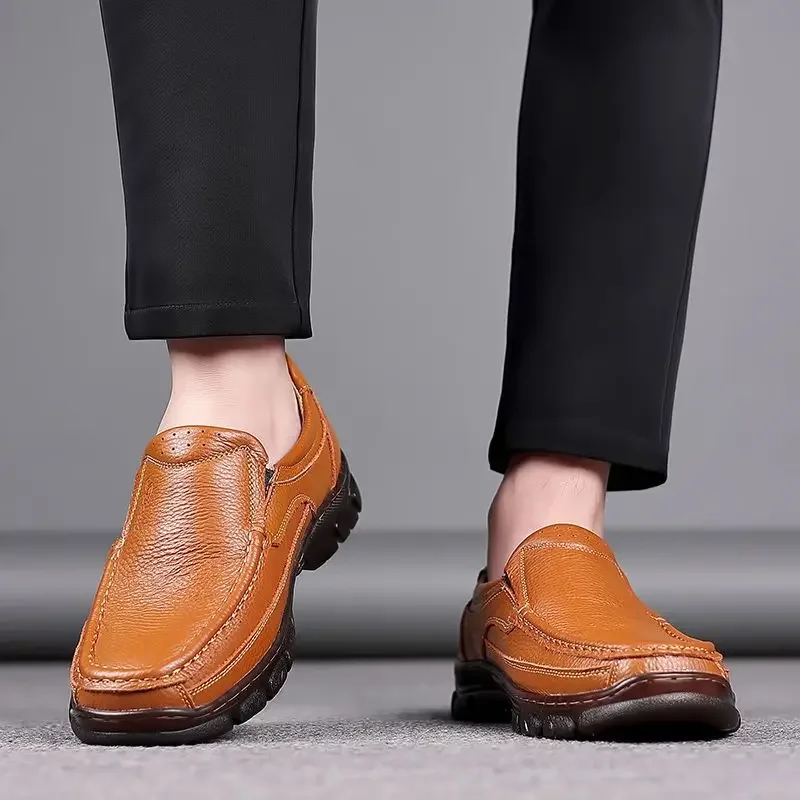 Men's Genuine Leather Loafers Luxury Social Casual Business Dress Comfortable Outdoor Fashion Moccasins Shoes For Men Trend 2024