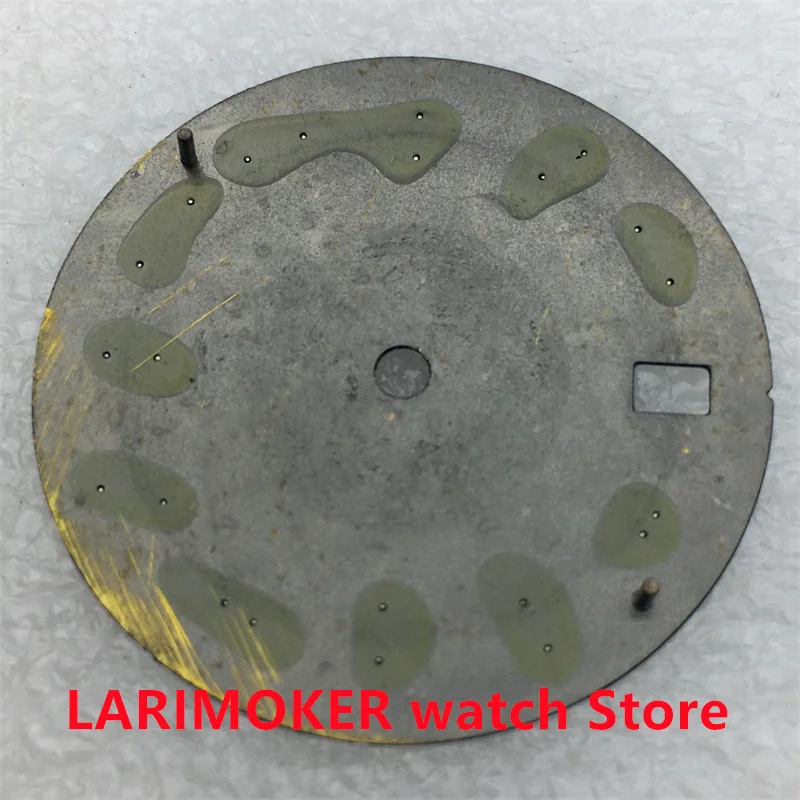 BLIGER 29mm esfera negra verde luminoso azul índice romano con manecillas plateadas adecuado para accesorios de reloj de movimiento NH35 NH36