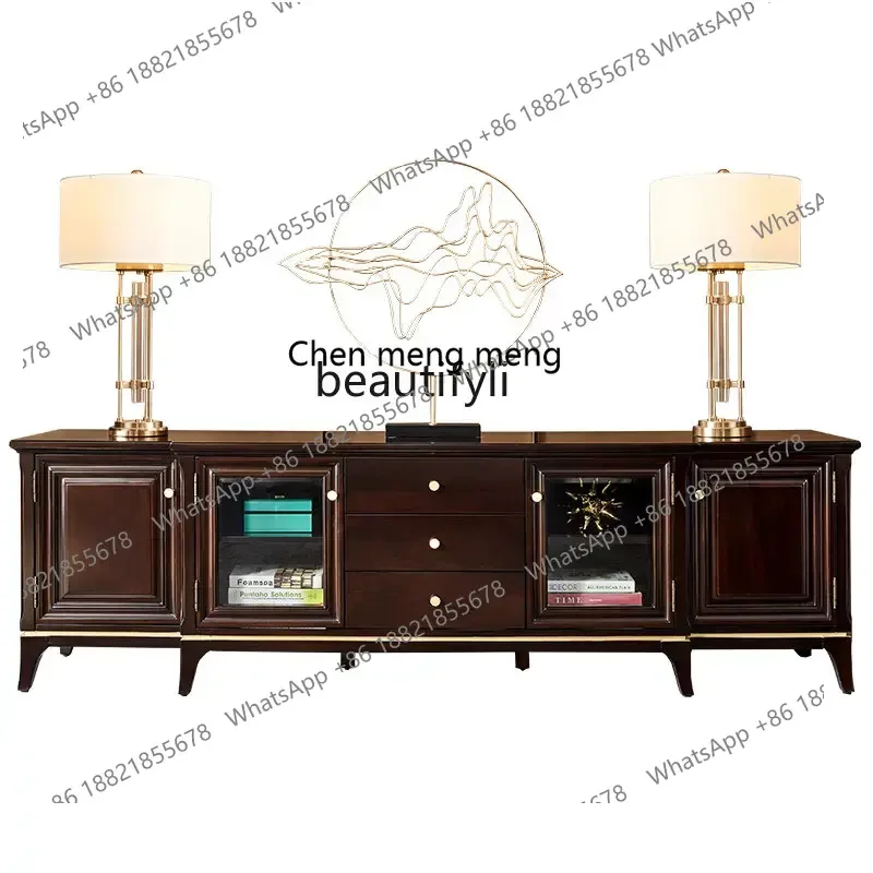 

D178 Y yj Light Luxury Solid Wood TV Cabinet 2.2 M Post-Modern Simple Furniture