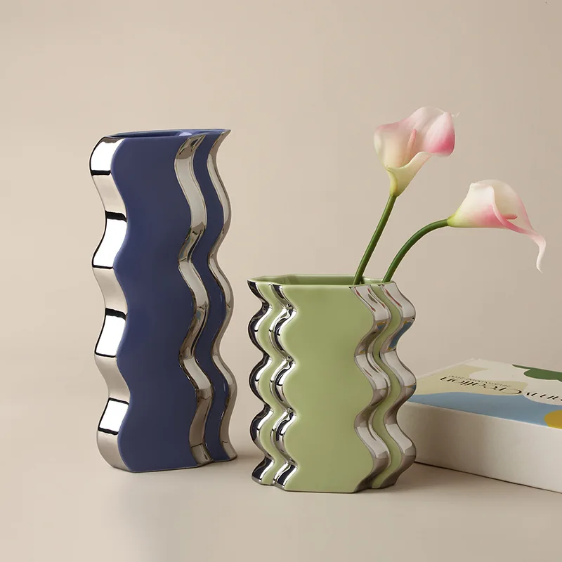 

Mid-Century Ceramic Vase, Stylish Home Decor for Living Room Entryway TV Cabinet Bar, Creative Decoration, jarrones
