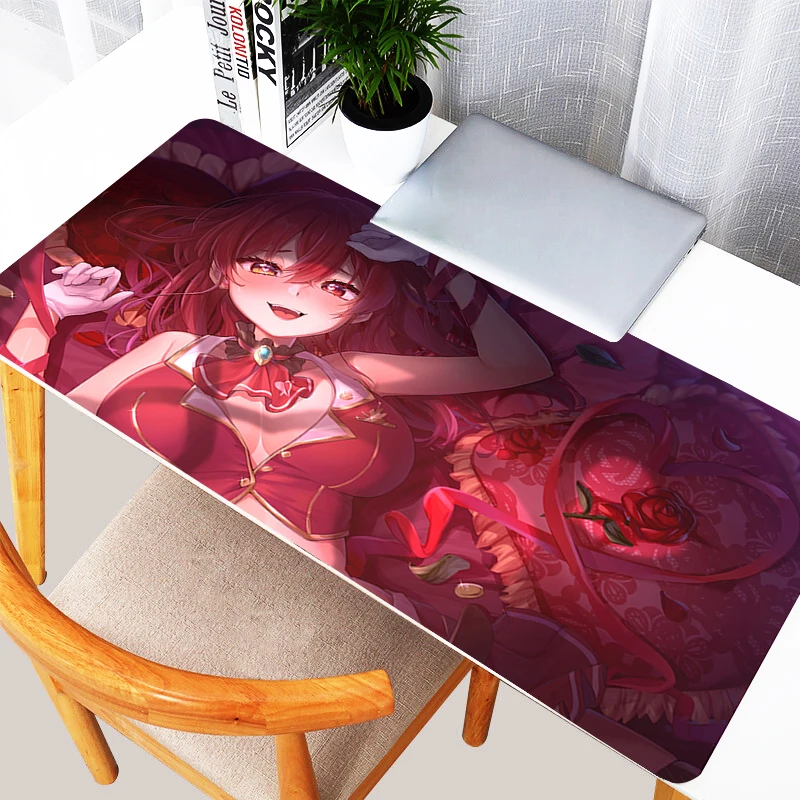 

Houshou Marine Mouse Pad PC Kawaii Rose Gamer Cabinet Mousepad Hololive Gaming Keyboard Rug Laptop Anime Girl Extended Desk Mat