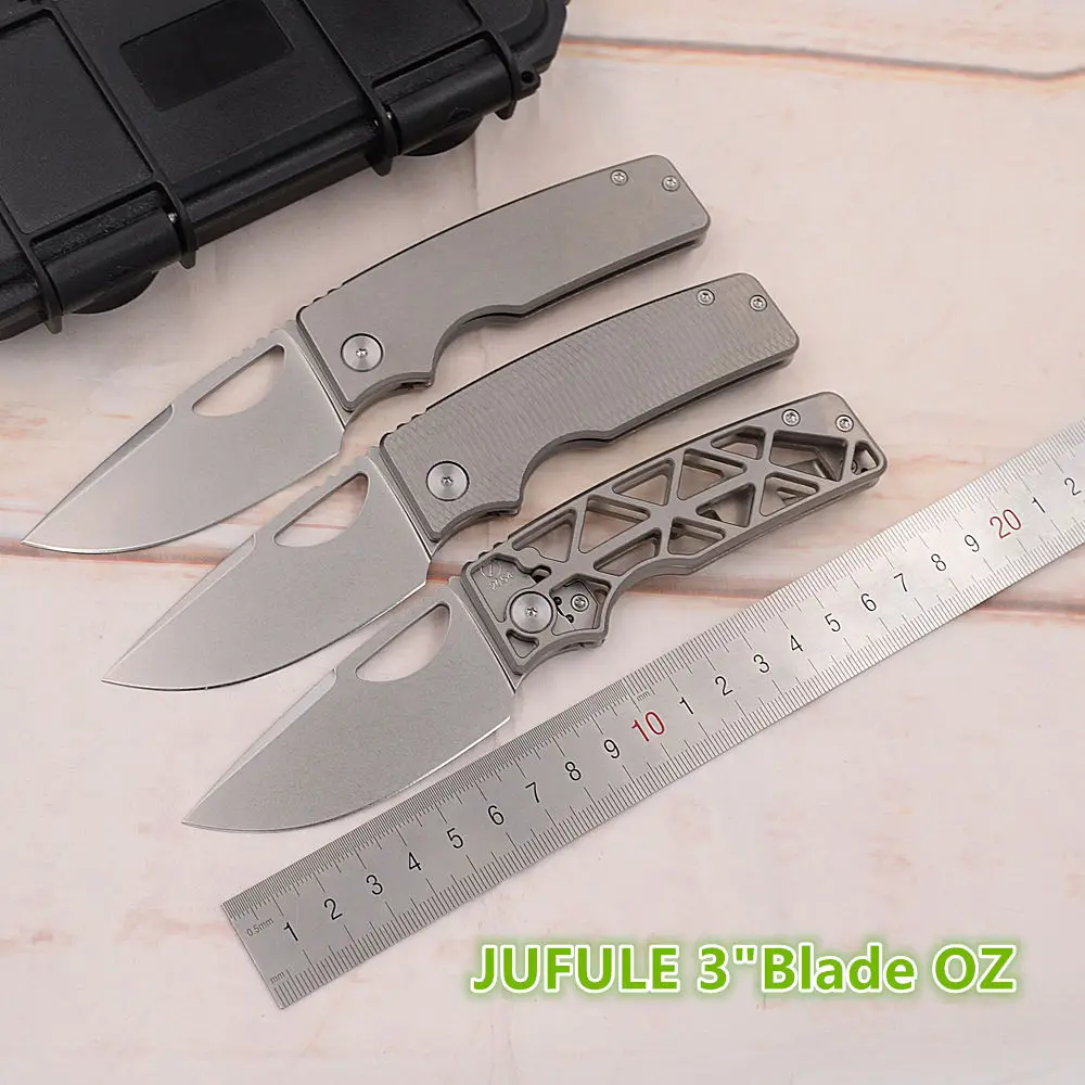 

OZ Roosevelt Rosie JUFULE Made Titanium Handle 154-CM Steel Ceramic Bearings Pocket EDC Tool Camping Hunt Outdoor Folding Knife