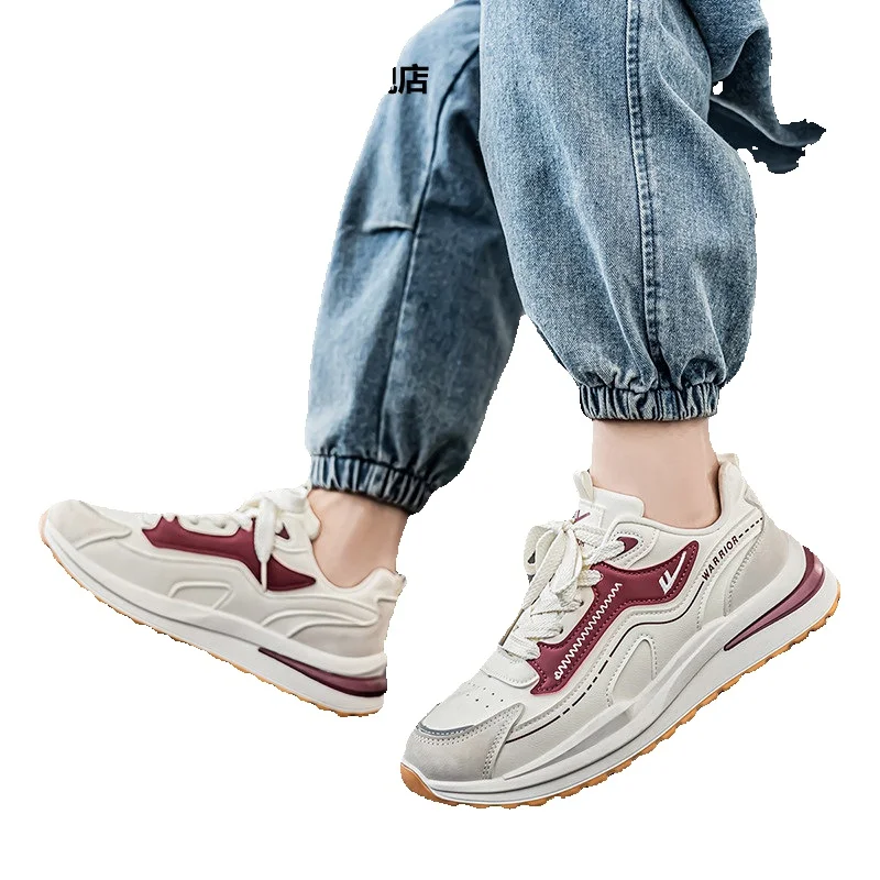 Comfortable Leather Walking Sneakers For Men Lightweight Shock Absorbing_voghion.com