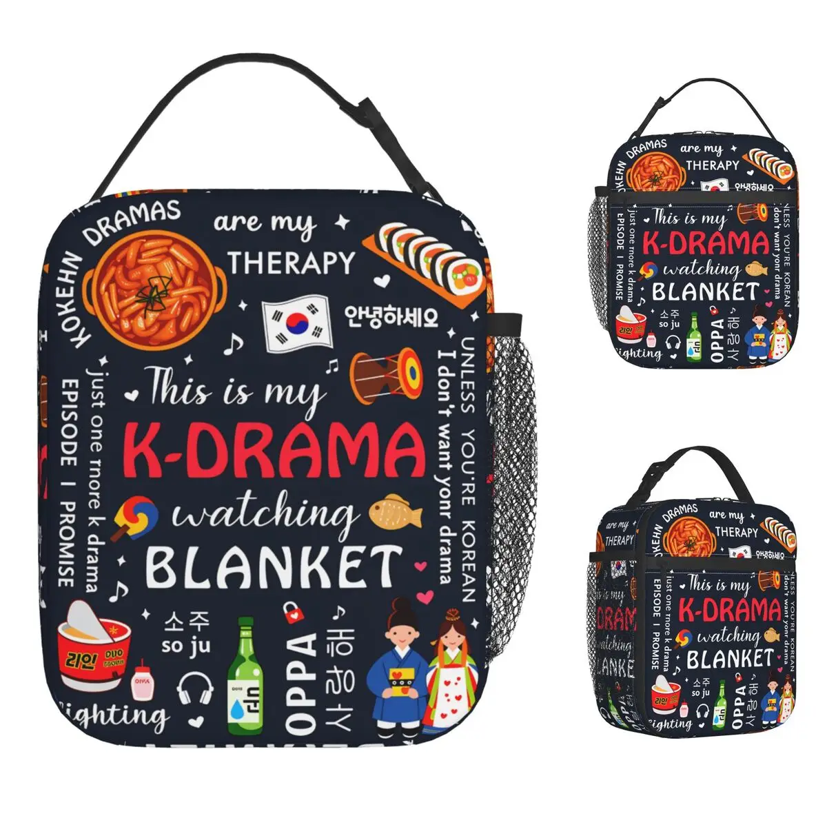 

K-Drama K Pop корейская сумка для обеда для женщин графический дизайн ланч-бокс дорожная сумка-холодильник удобные водонепроницаемые термосумки-тоут