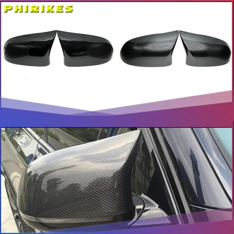 

2 Pcs Glossy Balck Cover Auto Rearview Mirror Cap Covers Blind Spot Mirror Fit for BMW 2014-2018 F15 X5 & F16 X6 F26 X4 F25 X3