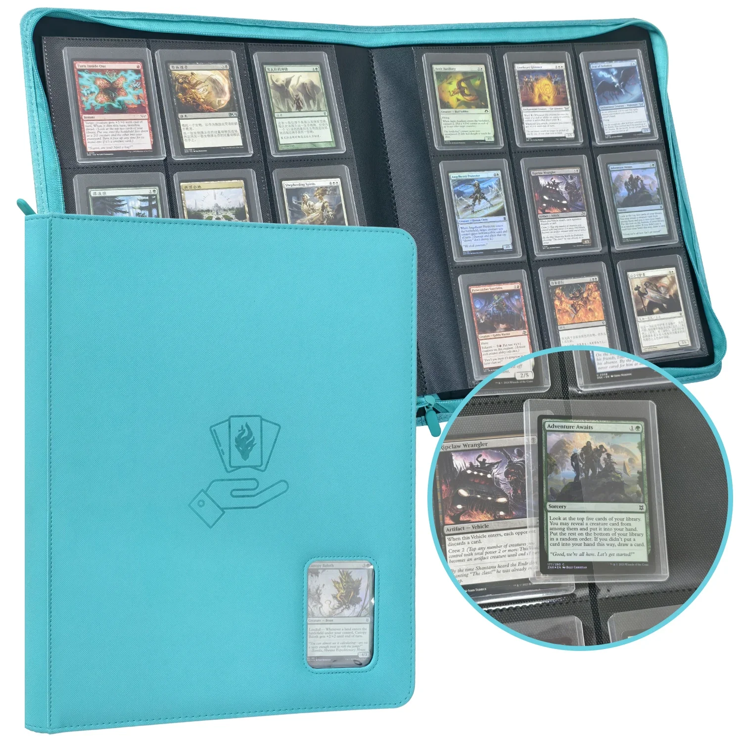 

Toploader Binder, Holds 360 Top Loader,9 Pocket Top Loader Binder for 3" x 4" Rigid Cards,Toploader Card Binder for Hard Plastic