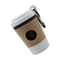 Stylish Coffee Mug Themed Portable Dog Poop Bag Dispenser Waterproof &Compactly For Outdoor Activity Waste Bag Container