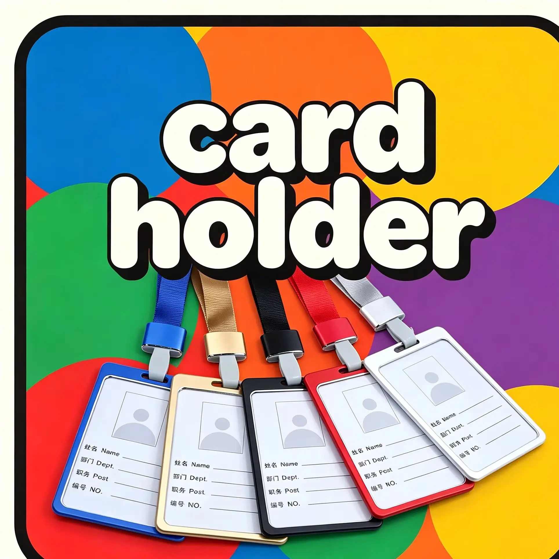 1 pc Aluminum Alloy Work ID Badge Clip Double Sided Transparent Metal Card Bag Cardholder For ID Card Student Card