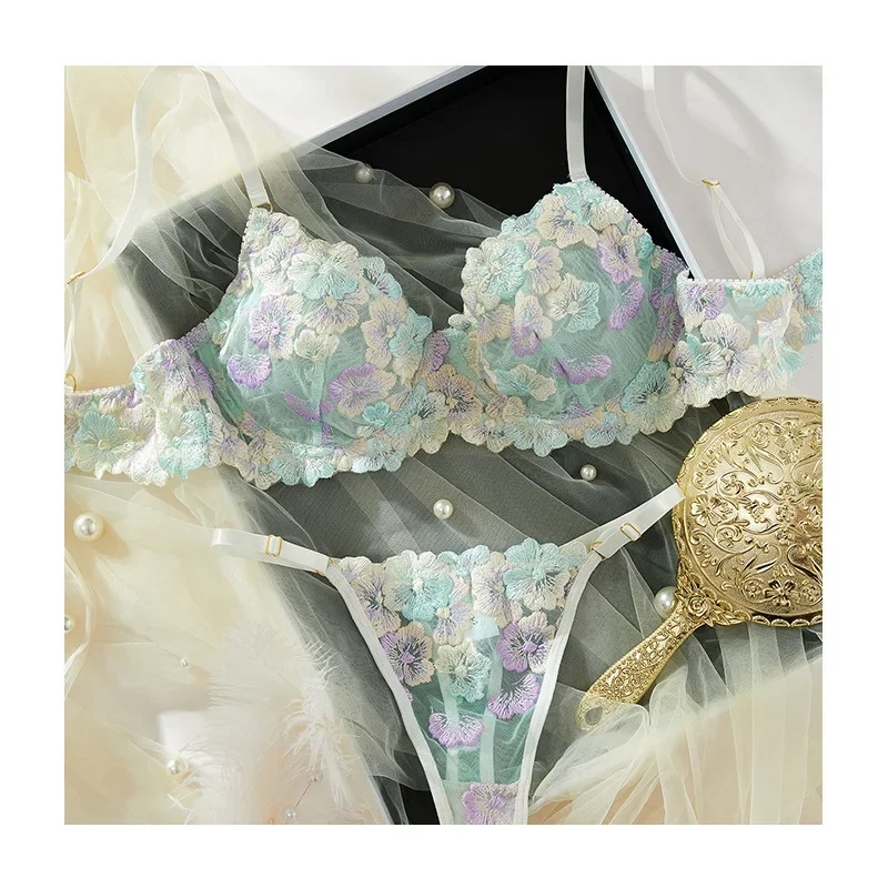 Lingerie Sexy Delicate Underwear Lace Embroidery Bilizna Set Fairy Intim Goods Onlyfans Kit Beautifu