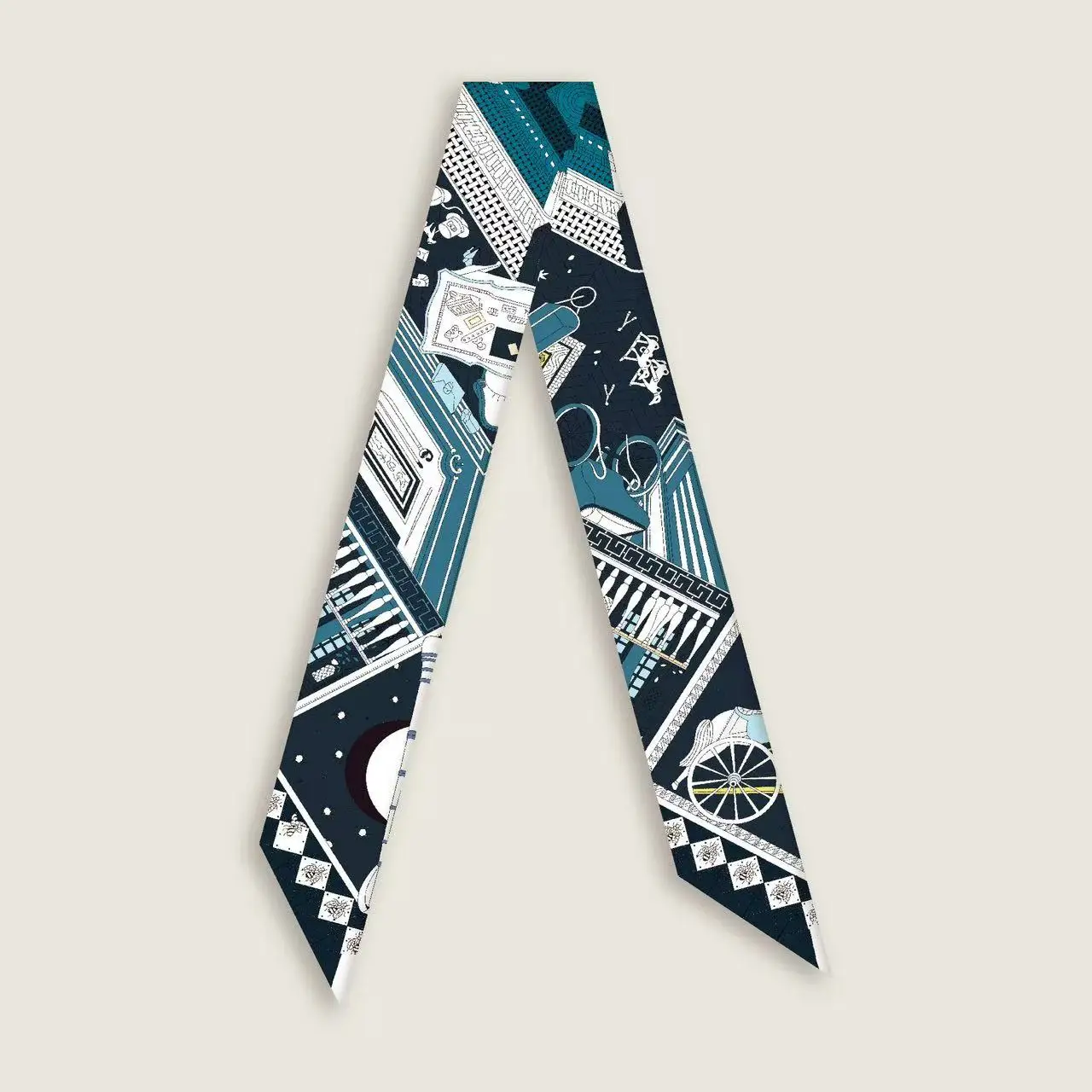 5 * 90 cm coreano raro tesoro twill fascia per capelli legato borsa sciarpa di seta piccolo streamer lungo nastro intrecciato fascia per capelli sciarpa all'ingrosso