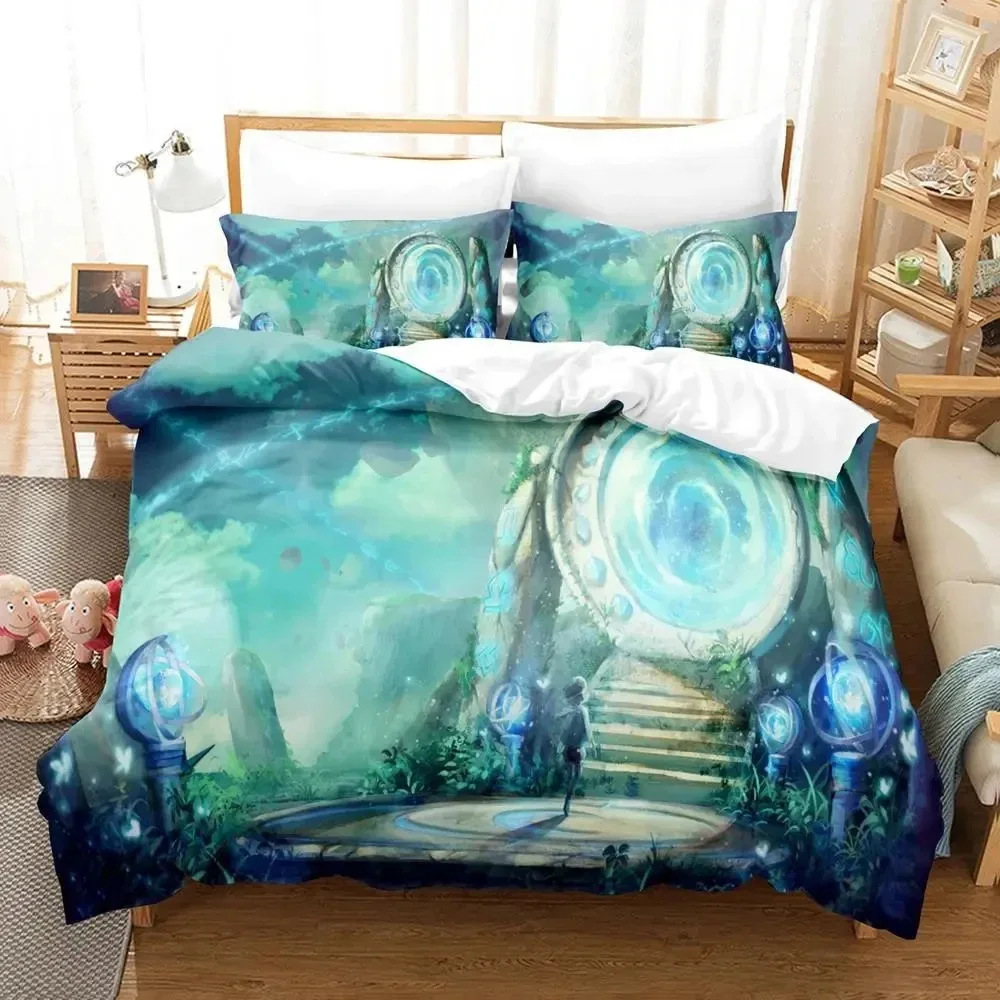 Anime Game Fantasy Portal Bedding Set Duvet Cover Bed Set Quilt Cover Pillowcase Comforter king Queen Size Boys Adult Bedding