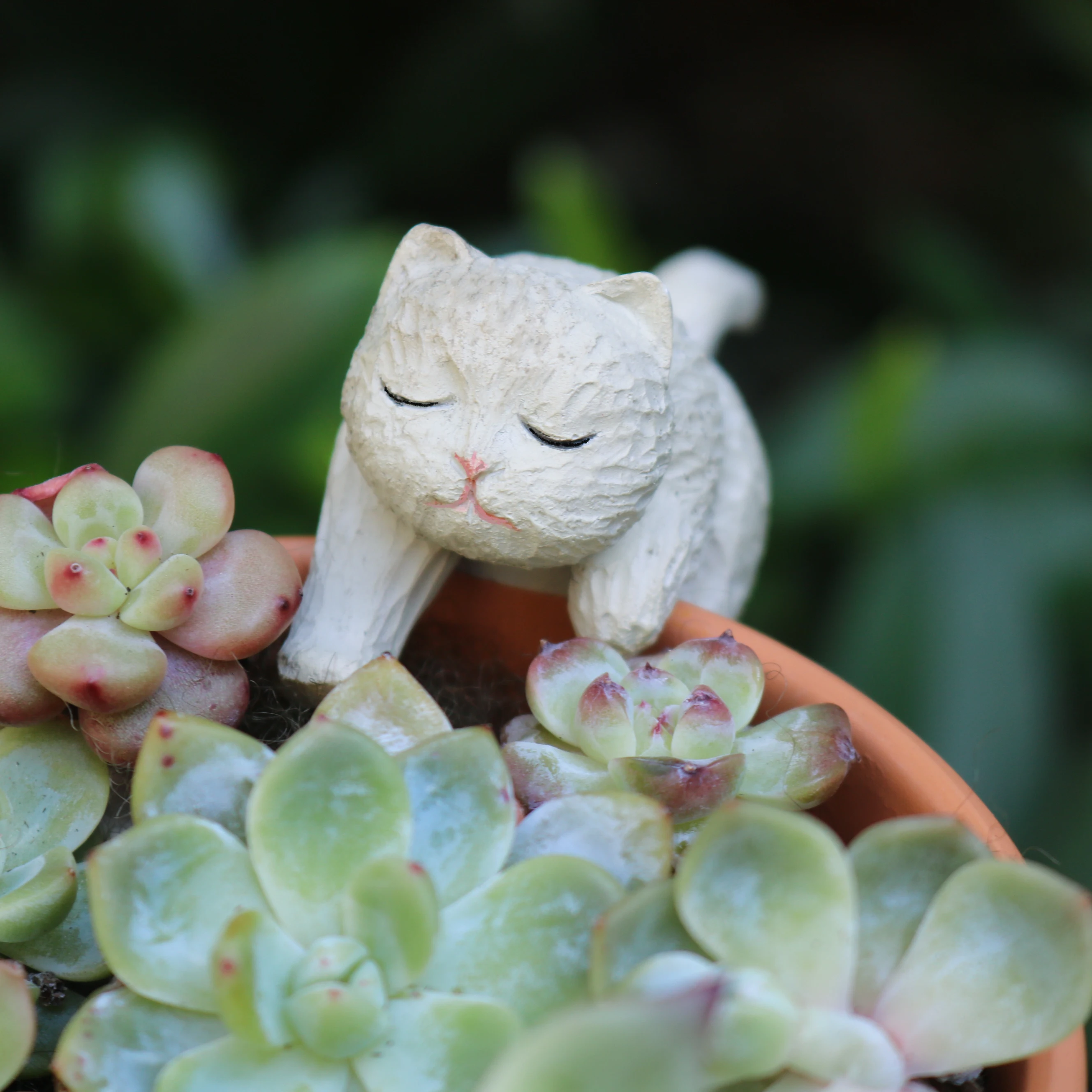 Two Lazy Sleeping Hanging Cat Resin Figurines, Mini Pot Edge Ornaments For Succulent Garden Micro Landscape