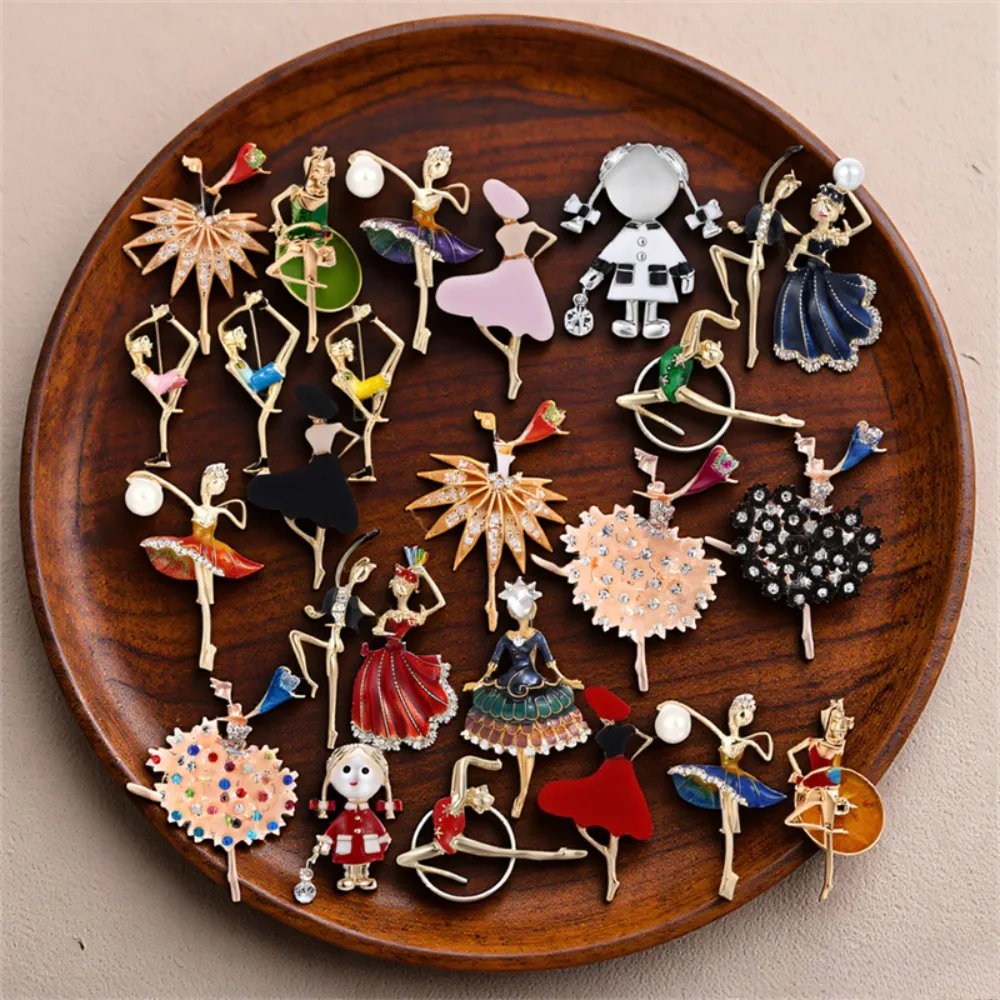 

Ladies Rhinestone Ballet Brooch Elegant Enamel Jewelry FashionNovelty Gift forParty，FineEnhancementPins，ConfidentWomanEssentials